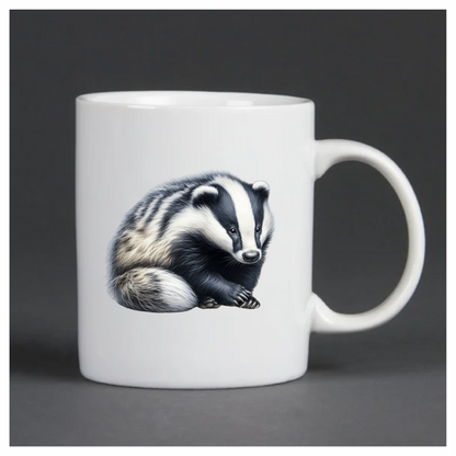 Badger Black White Fur Sitting Vinyl Sticker Decal