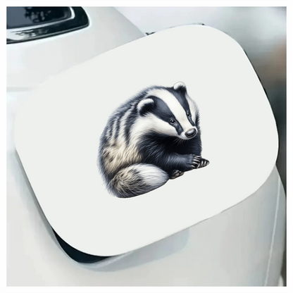 Badger Black White Fur Sitting Vinyl Sticker Decal