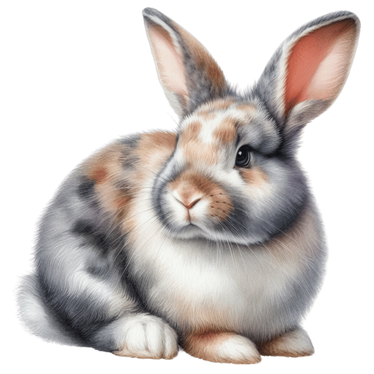 Rabbit Grey White Tan Vinyl Sticker Decal