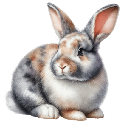 Rabbit Grey White Tan Vinyl Sticker Decal