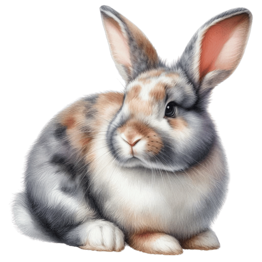 Rabbit Grey White Tan Vinyl Sticker Decal
