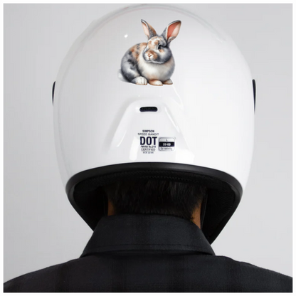 Rabbit Grey White Tan Vinyl Sticker Decal