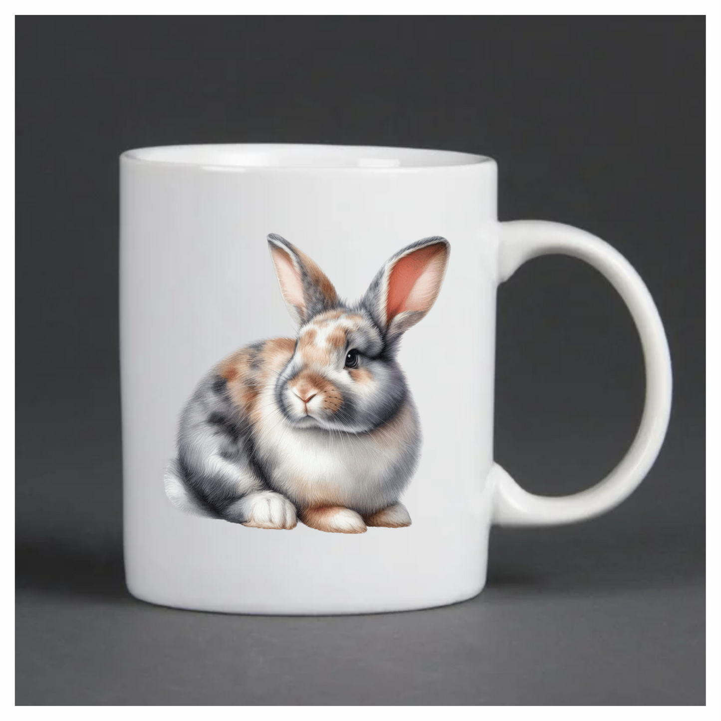 Rabbit Grey White Tan Vinyl Sticker Decal