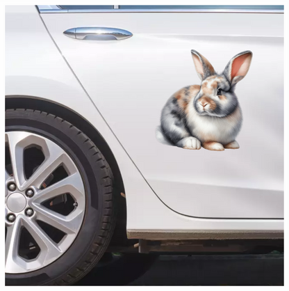 Rabbit Grey White Tan Vinyl Sticker Decal