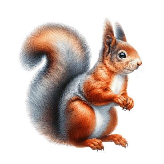 Orange White Squirrel Red Vinyl Sticker Decal
