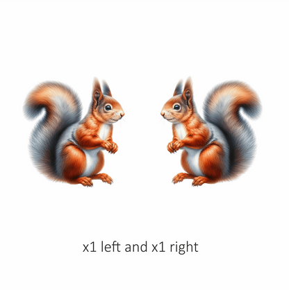 Orange White Squirrel Red Vinyl Sticker Decal