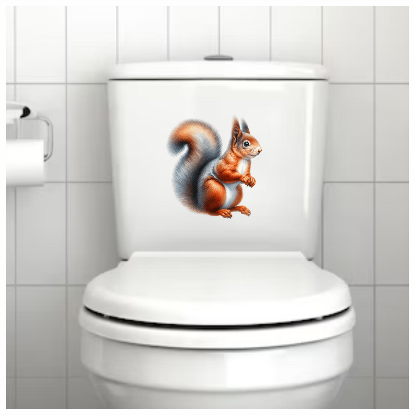 Orange White Squirrel Red Vinyl Sticker Decal