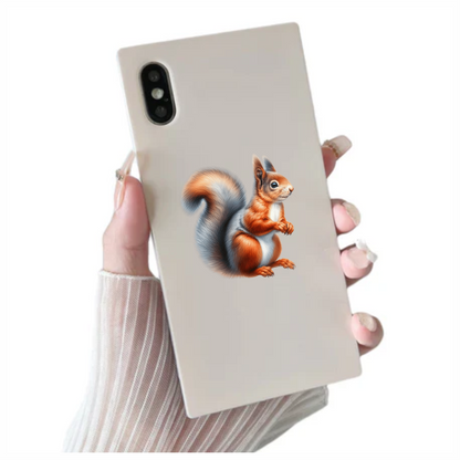 Orange White Squirrel Red Vinyl Sticker Decal