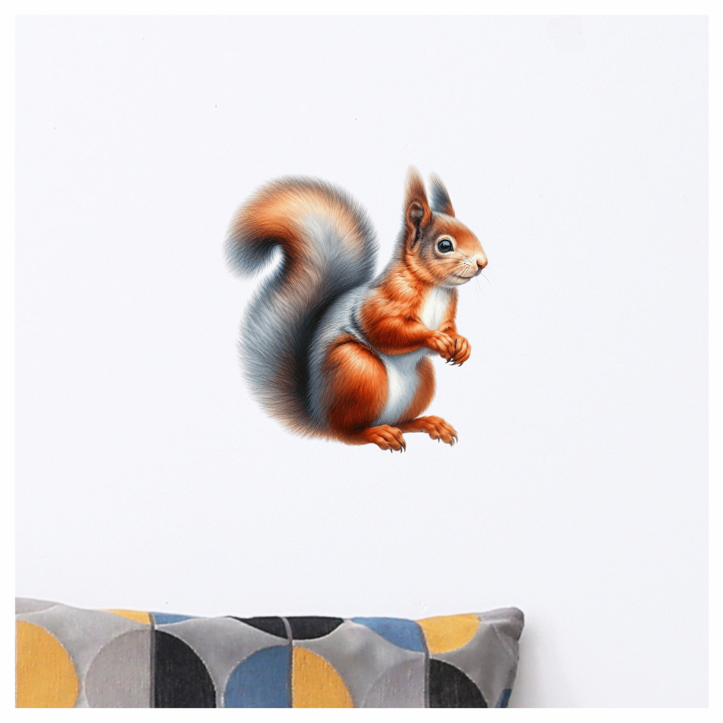 Orange White Squirrel Red Vinyl Sticker Decal