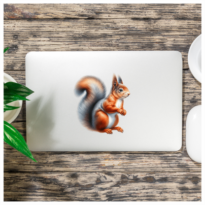 Orange White Squirrel Red Vinyl Sticker Decal