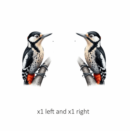 Black White Red Woodpecker Great Spotted Vinyl Sticker Decal