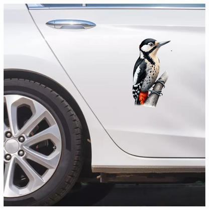 Black White Red Woodpecker Great Spotted Vinyl Sticker Decal