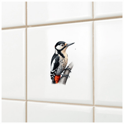 Black White Red Woodpecker Great Spotted Vinyl Sticker Decal