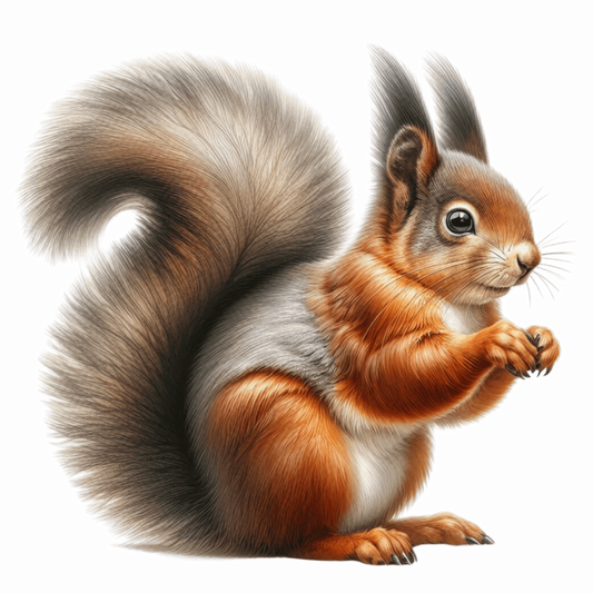 Red Squirrel Fluffy Tail Forest Vinyl Sticker Decal