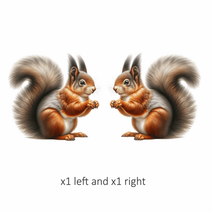 Red Squirrel Fluffy Tail Forest Vinyl Sticker Decal