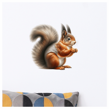 Red Squirrel Fluffy Tail Forest Vinyl Sticker Decal
