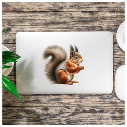 Red Squirrel Fluffy Tail Forest Vinyl Sticker Decal