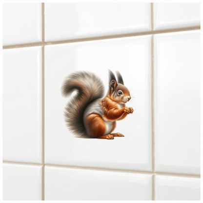 Red Squirrel Fluffy Tail Forest Vinyl Sticker Decal