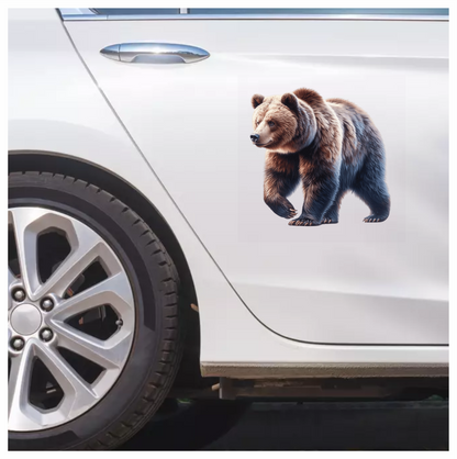 Brown Bear Large Strong Walking Vinyl Sticker Decal