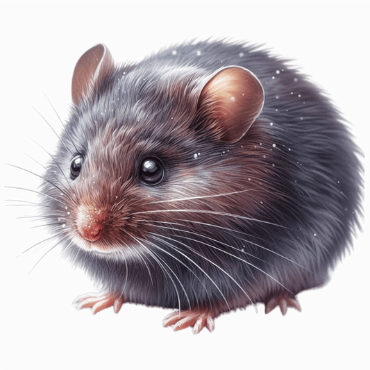 Grey Mouse Small Round Cute Vinyl Sticker Decal