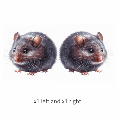 Grey Mouse Small Round Cute Vinyl Sticker Decal