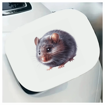 Grey Mouse Small Round Cute Vinyl Sticker Decal