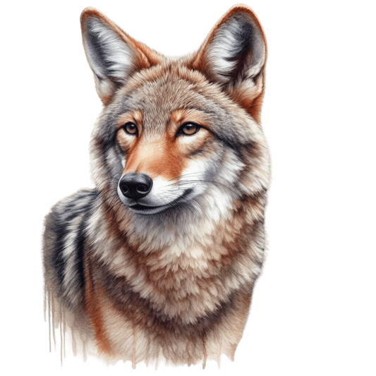 Brown Grey Coyote Realistic Portrait Vinyl Sticker Decal