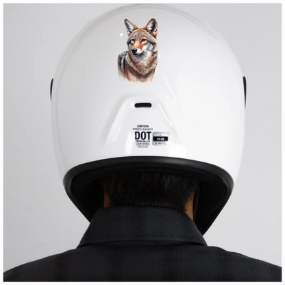 Brown Grey Coyote Realistic Portrait Vinyl Sticker Decal