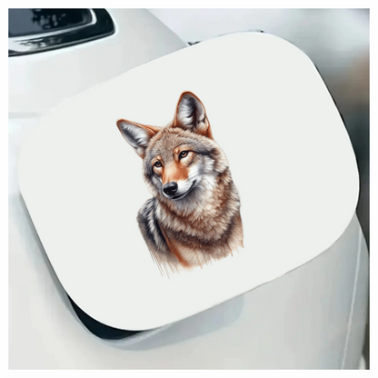 Brown Grey Coyote Realistic Portrait Vinyl Sticker Decal