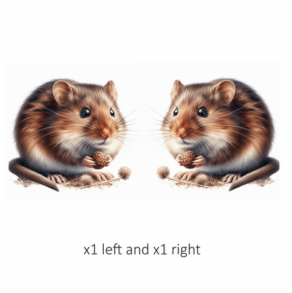 Brown Hamster Fluffy Seed Vinyl Sticker Decal