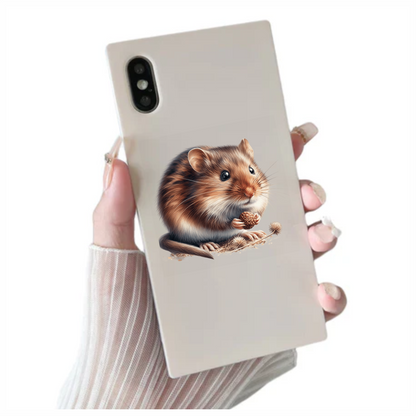 Brown Hamster Fluffy Seed Vinyl Sticker Decal