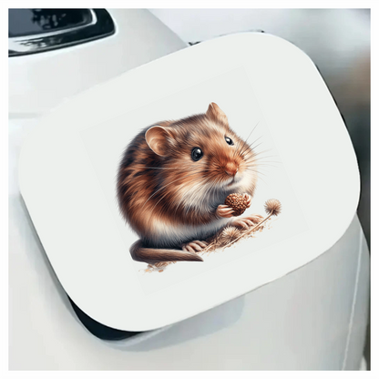 Brown Hamster Fluffy Seed Vinyl Sticker Decal