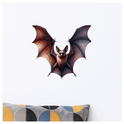Brown Bat Large Wings Spread Vinyl Sticker Decal