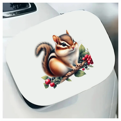 Brown Chipmunk Branch Berries Green Vinyl Sticker Decal