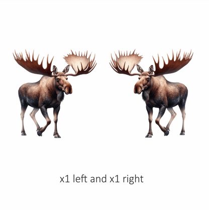 Brown Moose Large Antlers Walking Vinyl Sticker Decal