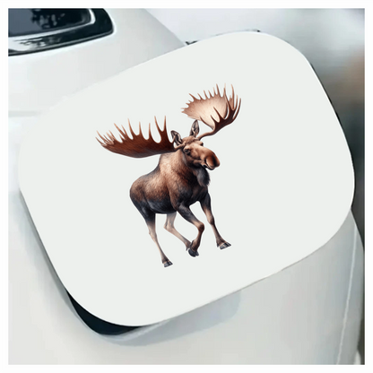 Brown Moose Large Antlers Walking Vinyl Sticker Decal