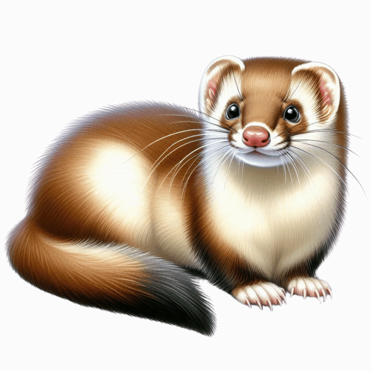Brown Ferret Cartoon Animal Drawing Vinyl Sticker Decal