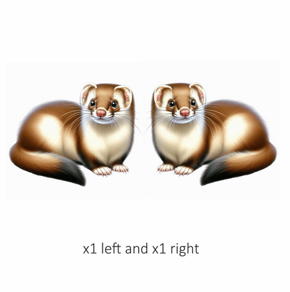 Brown Ferret Cartoon Animal Drawing Vinyl Sticker Decal