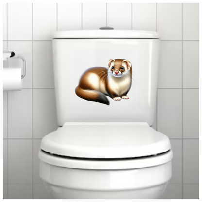 Brown Ferret Cartoon Animal Drawing Vinyl Sticker Decal