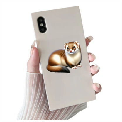 Brown Ferret Cartoon Animal Drawing Vinyl Sticker Decal
