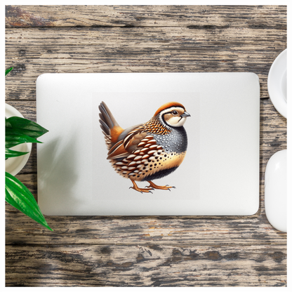 Brown Bird Quail Patterned Feathers Vinyl Sticker Decal