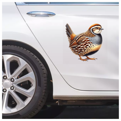 Brown Bird Quail Patterned Feathers Vinyl Sticker Decal