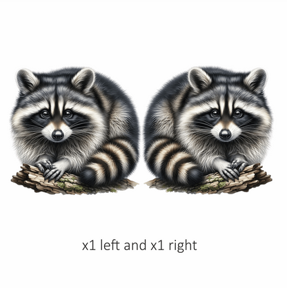 Raccoon Black Fur Wood Vinyl Sticker Decal