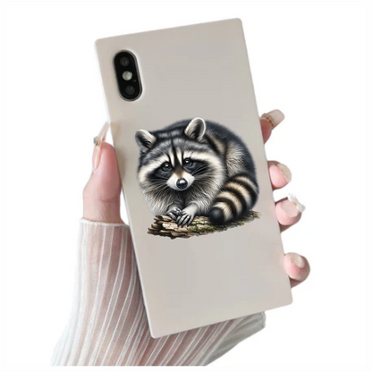 Raccoon Black Fur Wood Vinyl Sticker Decal