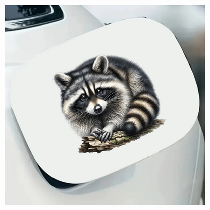 Raccoon Black Fur Wood Vinyl Sticker Decal