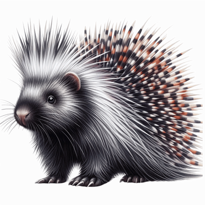 Porcupine White Spikes Animal Vinyl Sticker Decal