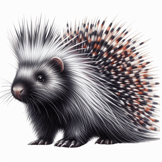 Porcupine White Spikes Animal Vinyl Sticker Decal