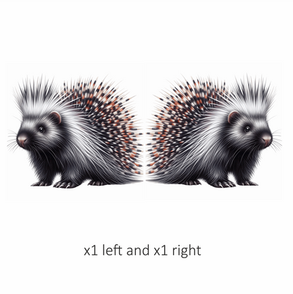Porcupine White Spikes Animal Vinyl Sticker Decal