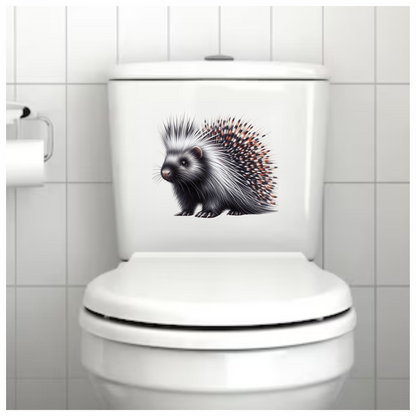 Porcupine White Spikes Animal Vinyl Sticker Decal