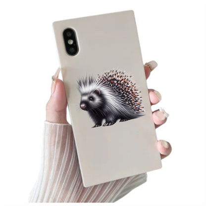 Porcupine White Spikes Animal Vinyl Sticker Decal